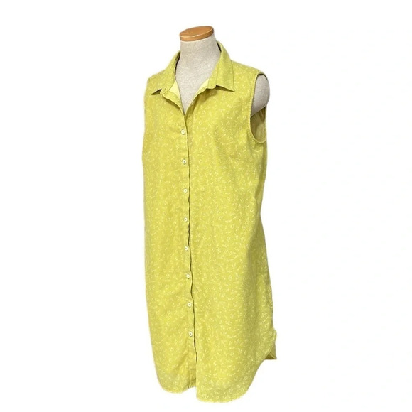 United By Blue Dress Women's X Large Yellow Floral Button Down Shirt Midi - Picture 3 of 16